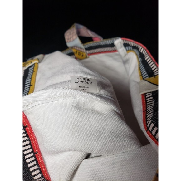 Tory Burch Bag Printed Canvas Tote EUC Summer Pool Picnic Beach All Over Print - Picture 9 of 12